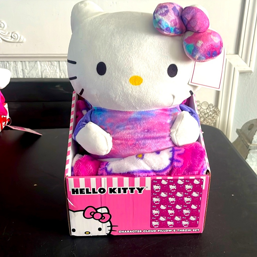 Hello Kitty plush  pillow and throw blanket